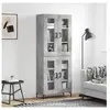 vidaXL Buffet haut Gris béton 69,5x34x180 cm Bois d'ingénierie