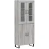 vidaXL Buffet haut Sonoma gris 69,5x34x180 cm Bois d'ingénierie
