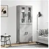 vidaXL Buffet haut Gris béton 69,5x34x180 cm Bois d'ingénierie