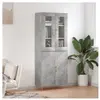 vidaXL Buffet haut Gris béton 69,5x34x180 cm Bois d'ingénierie