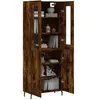 vidaXL Buffet haut Chêne fumé 69,5x34x180 cm Bois d'ingénierie