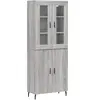 vidaXL Buffet haut Sonoma gris 69,5x34x180 cm Bois d'ingénierie
