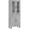 vidaXL Buffet haut Gris béton 69,5x34x180 cm Bois d'ingénierie
