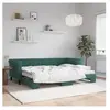 vidaXL Lit de jour avec gigogne sans matelas vert foncé 80x200 cm