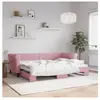 vidaXL Lit de jour avec lit gigogne rose 80x200 cm velours