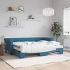 vidaXL Lit de jour avec lit gigogne et matelas bleu 80x200 cm velours