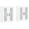 vidaXL Armoires murales 2 pcs blanc bois d'ingénierie