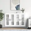 vidaXL Armoires murales 2 pcs blanc bois d'ingénierie