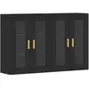 vidaXL Armoires murales 2 pcs noir bois d'ingénierie