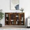 vidaXL Armoires murales 2 pcs chêne fumé bois d'ingénierie