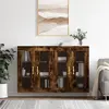 vidaXL Armoires murales 2 pcs chêne fumé bois d'ingénierie