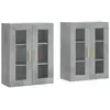 vidaXL Armoires murales 2 pcs gris béton bois d'ingénierie