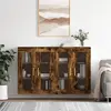 vidaXL Armoires murales 2 pcs chêne fumé bois d'ingénierie