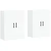 vidaXL Armoires murales 2 pcs blanc bois d'ingénierie