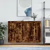 vidaXL Armoires murales 2 pcs chêne fumé bois d'ingénierie