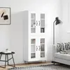 vidaXL Buffet haut Blanc 69,5x34x180 cm Bois d'ingénierie