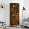 vidaXL Vidaxl Buffet Haut Chêne Fumé 69,5x34x180 Cm Bois D'ingénierie