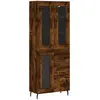 vidaXL Buffet haut Chêne fumé 69,5x34x180 cm Bois d'ingénierie