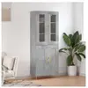 vidaXL Buffet haut Gris béton 69,5x34x180 cm Bois d'ingénierie