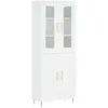 vidaXL Buffet haut Blanc 69,5x34x180 cm Bois d'ingénierie