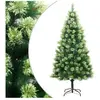 vidaXL Sapin de Noël artificiel à charnières avec support 210 cm