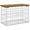 vidaXL Banc de jardin design gabion 63x31,5x42 cm bois de pin imprégné