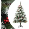 vidaXL Sapin de Noël artificiel avec pommes de pin et baies 150 cm