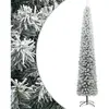 vidaXL Sapin de Noël mince avec support et flocon de neige 300 cm PVC