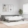 vidaXL Lit de jour avec gigogne et matelas gris foncé 90x190 cm tissu