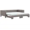 vidaXL Lit de jour avec gigogne et matelas taupe 100x200 cm tissu