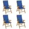 vidaXL Chaises de jardin inclinables et coussins lot de 6 bois teck