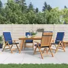 vidaXL Chaises de jardin inclinables 4pcs et coussins bois massif teck