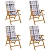 vidaXL Chaises de jardin inclinables et coussins lot de 6 bois teck