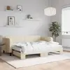 vidaXL Lit de jour avec gigogne et matelas crème 80x200 cm tissu