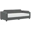 vidaXL Lit de jour avec matelas gris foncé 100x200 cm tissu