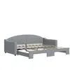 vidaXL Lit de jour avec lit gigogne gris clair 90x190 cm tissu