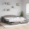 vidaXL Lit de jour avec gigogne et tiroirs taupe 80x200 cm tissu