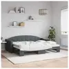 vidaXL Lit de jour avec lit gigogne gris foncé 80x200 cm tissu 3197526
