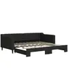 vidaXL Vidaxl Lit De Jour Avec Lit Gigogne Noir 90x190 Cm Tissu