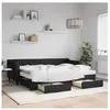 vidaXL Lit de jour avec gigogne et tiroirs noir 80x200 cm tissu