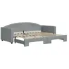 vidaXL Lit de jour avec lit gigogne gris clair 90x200 cm tissu