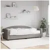 vidaXL Lit de jour avec matelas taupe 100x200 cm tissu