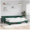 vidaXL Lit de jour avec gigogne et matelas vert foncé 90x200cm velours