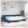 vidaXL Lit de jour avec lit gigogne et matelas bleu 80x200 cm velours