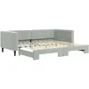 vidaXL Lit de jour avec gigogne sans matelas gris clair 90x200 cm