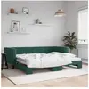Lit de jour avec gigogne sans matelas vert foncé 90x200 cm Vidaxl