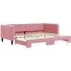 vidaXL Lit de jour avec lit gigogne rose 80x200 cm velours 3196687