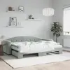 vidaXL Lit de jour avec gigogne et matelas gris clair 80x200cm velours