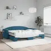 vidaXL Lit de jour avec lit gigogne et matelas bleu 90x200 cm velours