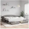 vidaXL Lit de jour avec gigogne et tiroirs taupe 100x200 cm tissu